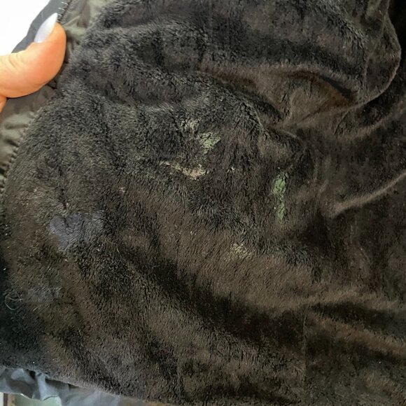 Swiss Tech Quilted Jacket Womens Large 10-12 Black Fleece Lined Full Zip Hooded - Picture 4 of 6